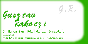 gusztav rakoczi business card